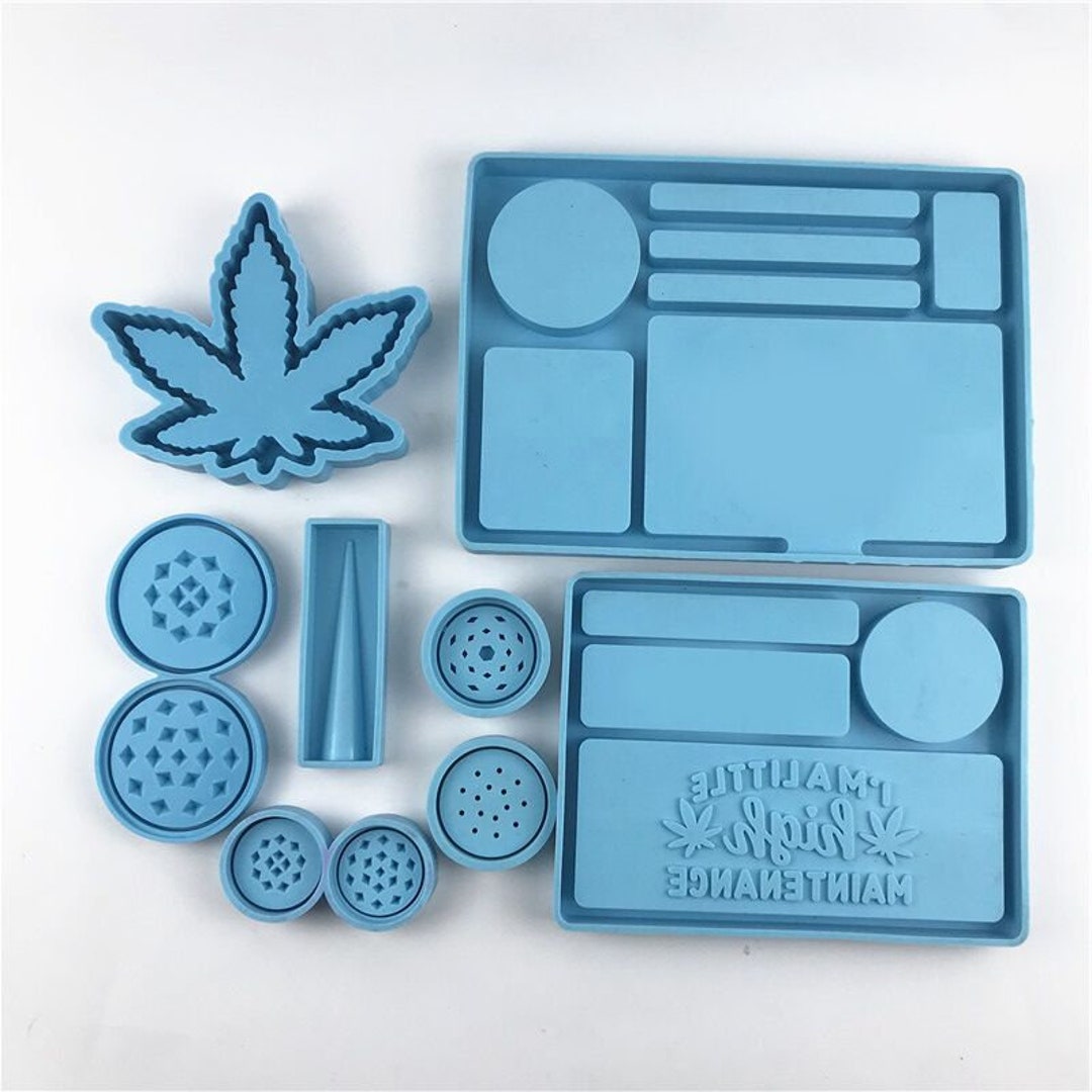 3 Pack Smoker Gift Resin Silicone Rolling Tray Mold Set Tray Grinder And  Maple Leaf Mould - Resin Diy&silicone Mold - AliExpress