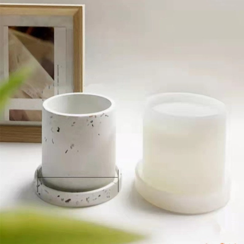 Concrete Planter Mold Cement Candle Vessel Jar Holder Mold Etsy