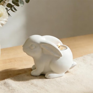 Hase Teelichthalter Gießform Ostern Kaninchen Beton Kerzenhalter Gießform Gips Harz Jesmonite Raysin Gießform, Gießform, DIY Frühlingsdekor