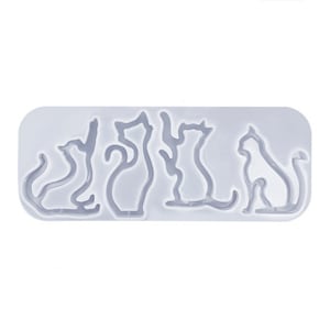 Cat Shaker Mold for Resin, Cute Kitten Silicone Keychain Mold Pendant Mold