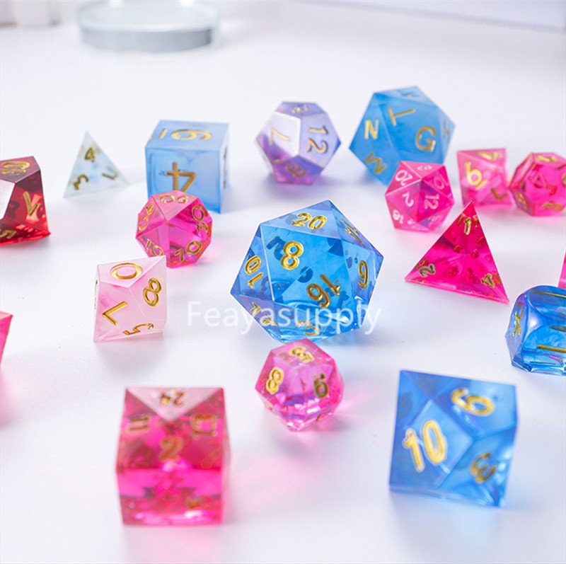 JUANYA Juanya 9 Styles Resin Dice Molds Silicone Resin Casting Molds,  Polyhedral Game Dice Molds Digital Letter 3D Silicone Molds