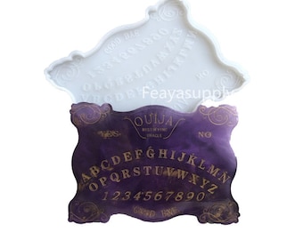 Molde pequeno de placa Ouija, molde de resina de placa de espírito, molde de porta-copos de silicone, moldes artesanais de resina
