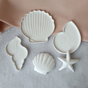 Shell Conch Trinket Dish Silicone Concrete Mold, Jewerly Trinket Tray Epxoy Resin Mold Cement Plate Mold Jesmonite Terrazzo Mold Ocean Decor