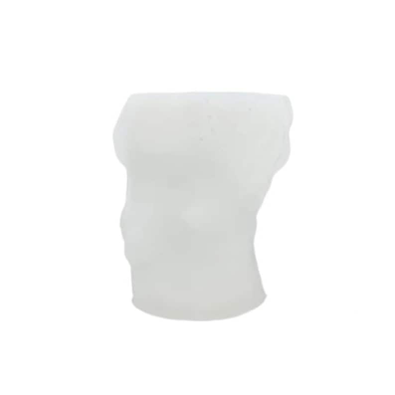 May include: A white, abstract bust-shaped planter. The planter has a rough, textured surface and a wide opening at the top. The design is reminiscent of a classical sculpture, perfect for displaying small plants or succulents.