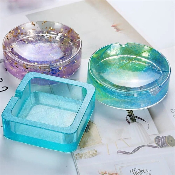 Silicone Ashtray Mold for Resin Square Ashtray Resin Mold Round