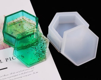 Silicone Trinket Box Mold, Hexagon Jewelry Box Resin Mold, Epoxy Mold for Box with Lid, Storage Box Mold, DIY Home Decor