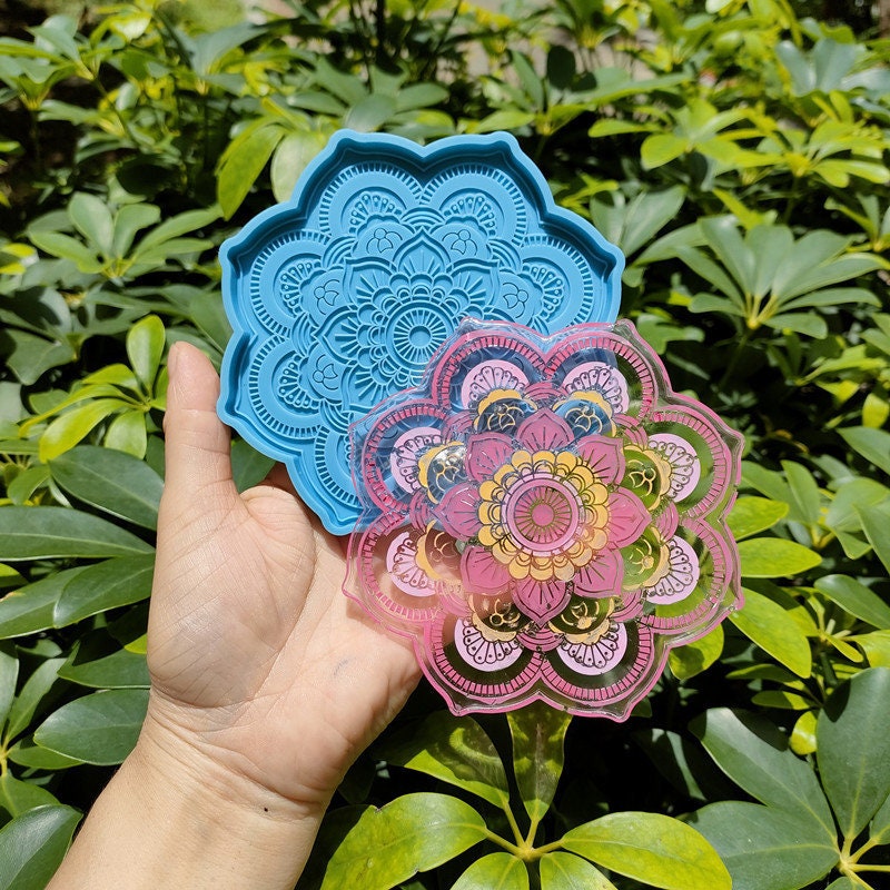 Mandala Flower Coaster Silicone Mold, Epoxy Resin Mold, Resin Art