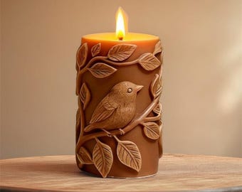 Molde para vela con forma de pájaro, molde para vela perfumada con forma de pilar de pájaro