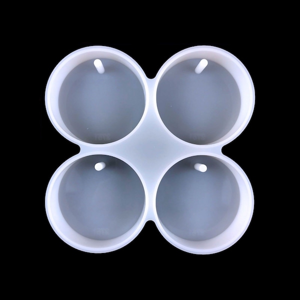 4" Circle  Freshie Mold, 4pcs Round Candle Making Mold, Silicone Resin Mold, Aroma Bead Mold