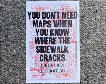 Fireworks Band Poster - Detroit - 12.5 in by 19 in