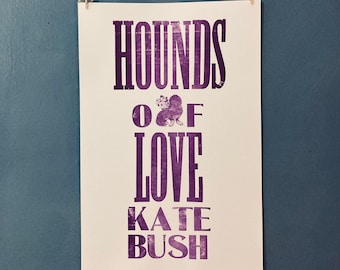 Kate Bush Poster - Hounds of Love - 12.5 in by 19 in