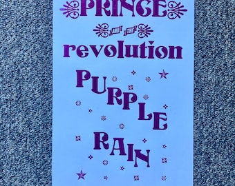 Prince Poster - Purple Rain - 12.5 in by 19 in