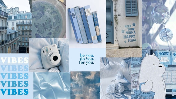 PASTEL Blue Aesthetic Wallpaper | Aesthetic | Calm | Laptop/ Desktop |  Mindfulness | DIGITAL Download | INSTANT Download