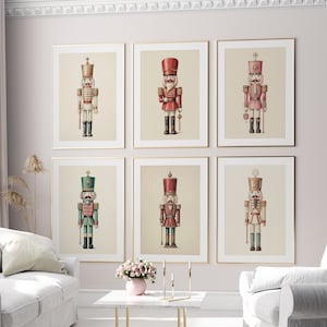 Nutcracker set of 6 Christmas prints. Gallery Set Nutcrackers Christmas decorations. Nursery Xmas Printable Home Decor. DIGITAL DOWNLOAD