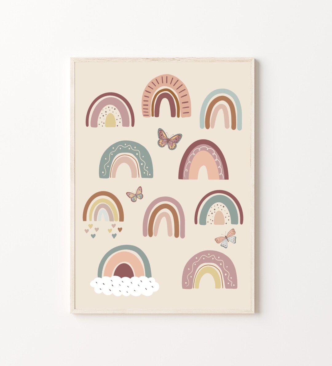 Boho Rainbows, Printable Art, Digital Print, Girl's Room Decor, Vintage ...