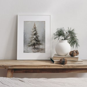 Christmas Vintage Style Print. Christmas Tree Print. Rustic Wall Art ...