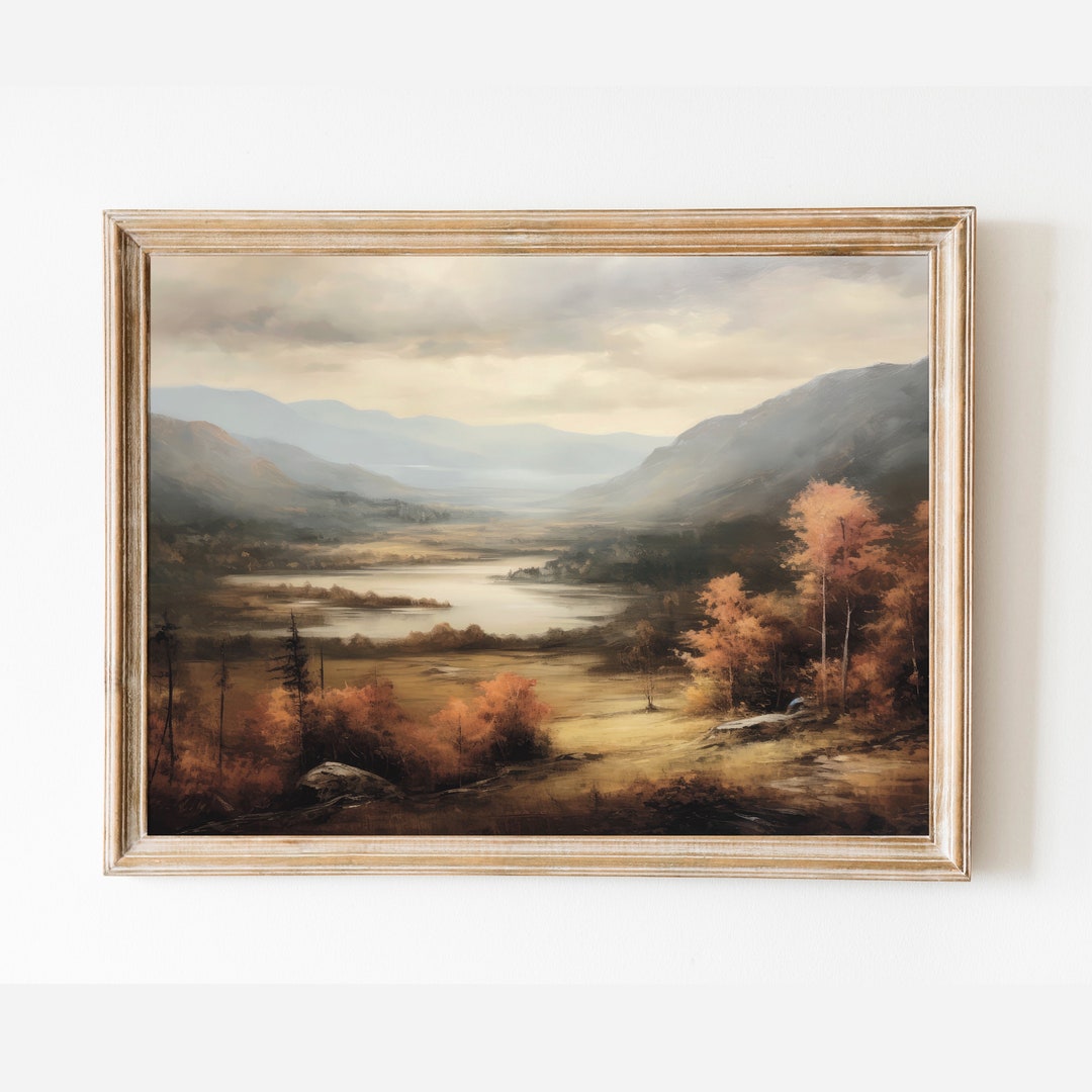 Autumn Landscape Painting. Fall Prints. Oil Painting Digital Wall Art ...