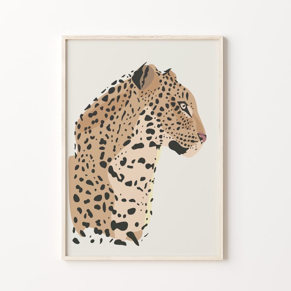 Cheetah art print. Jungle trend wall art. Feline poster illustration. Animal print trend. Modern Cheetah. Leopard print. DIGITAL DOWNLOAD