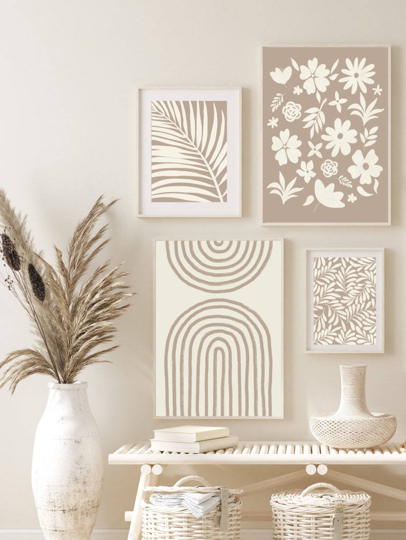 Neutral Colors Wall Decor Wall Art Set of 4 Digital Prints Etsy