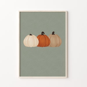 Pumpkins Printable wall art, Fall Print, Pumpkins Illustration, Modern Fall décor Printable Art, Autumn Wall Decor. DIGITAL DOWNLOAD
