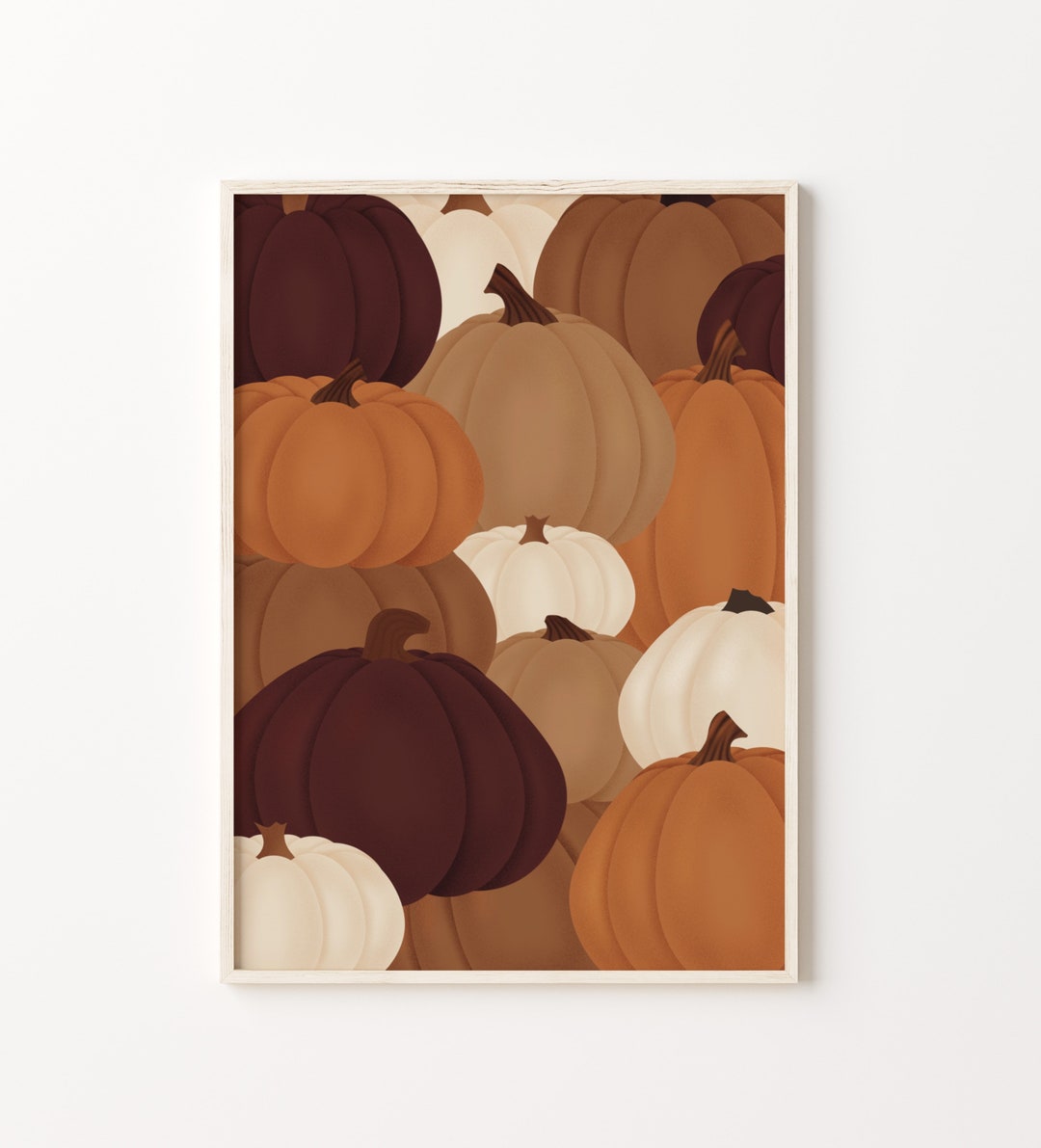 Pumpkin Printable Wall Art. Fall Decor Digital Print. Modern Autumn ...