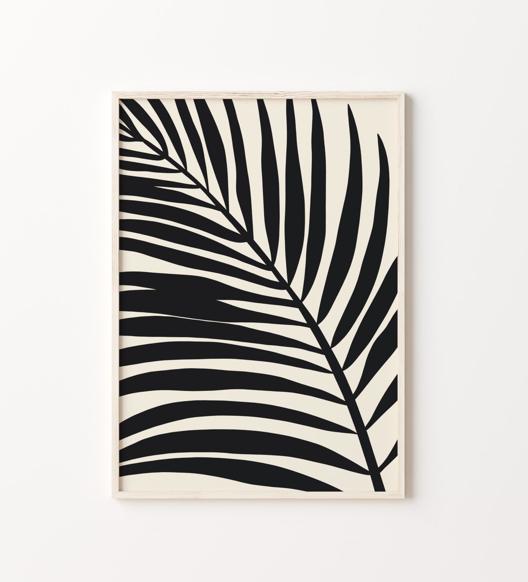 Black Palm Leaf Print. Botanical Poster. Palm Leaf Printable Wall Art ...