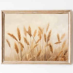 Landscape Wheat Field Printable Wall Art. Wheat Field Wall Decor Rustic Farmhouse Decor Earth Tone. Vintage Fall Print - DIGITAL DOWNLOAD