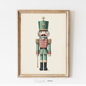 Nutcracker Christmas Printable Wall Art, Nursery Christmas Print, Green and Pink  Pastel Christmas Decor for KIDS, Nutcracker Print, DIGITAL