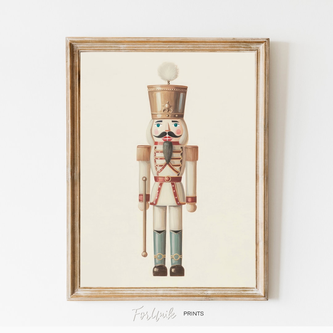 Nutcracker Christmas Print. Christmas Minimalist Style Print. Holiday ...