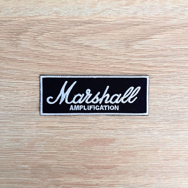 Marshall Amplification Patch / Rock Music Amp Logo Patch / Sew Or Iron On Embroidered Music Patch For Denim Jacket, Backpack, Hat