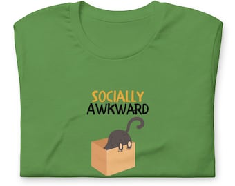 Socially Awkward Cat Meme T-Shirt: Introvert Humor Tee