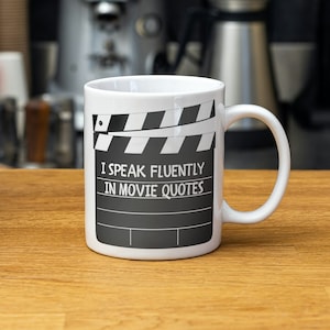 Ich spreche fließend in Film Zitaten Becher - Kaffeebecher für Filmliebhaber - Lustiger Meme Becher - Becher für Filmfan - Lustiger Zitat Becher
