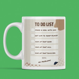 Kate Bush Mug / Kate Bush Running up That Hill Coffee Mug / Coffee Mug For Music Lovers / 80s Music Themed Gift / Unique Hot Chocolate Mug