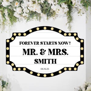 Wedding Bottle Service Sign | Editable Marquee Bar Sign Template | Canva Reception Sign | Printable Wedding Decor | Instant Download