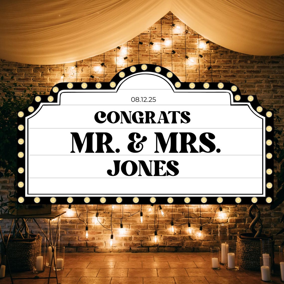 Customizable Wedding Bottle Service Signs (set of 4) | Marquee Theme ...