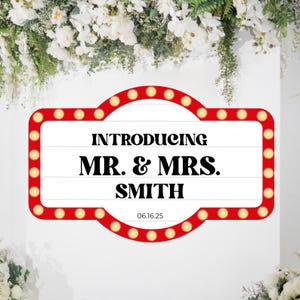 Wedding Bottle Service Sign | Marquee Wedding Sign Template, Editable Canva Reception Decor, Club Entrance Sign for Bar, Digital Download