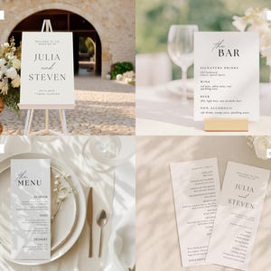Hand Drawn Wedding Signs Bundle, Whimsical Wedding Template Bundle, Artsy Wedding Stationery Bundle, Canva Templates