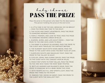 Baby Shower Game Pass the Prize Printable Baby Shower Game, Baby Shower Poem Games, Baby Sprinkle Pass the Gift, Instant Download Party Game