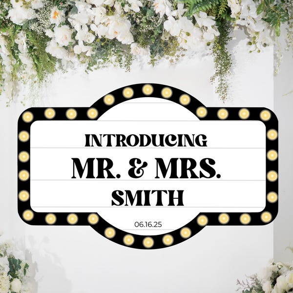 Customizable Wedding Bottle Service Sign | Marquee Theme, Editable Canva Template, Reception Decor, Bar Sign, Digital Download, Wedding Sign