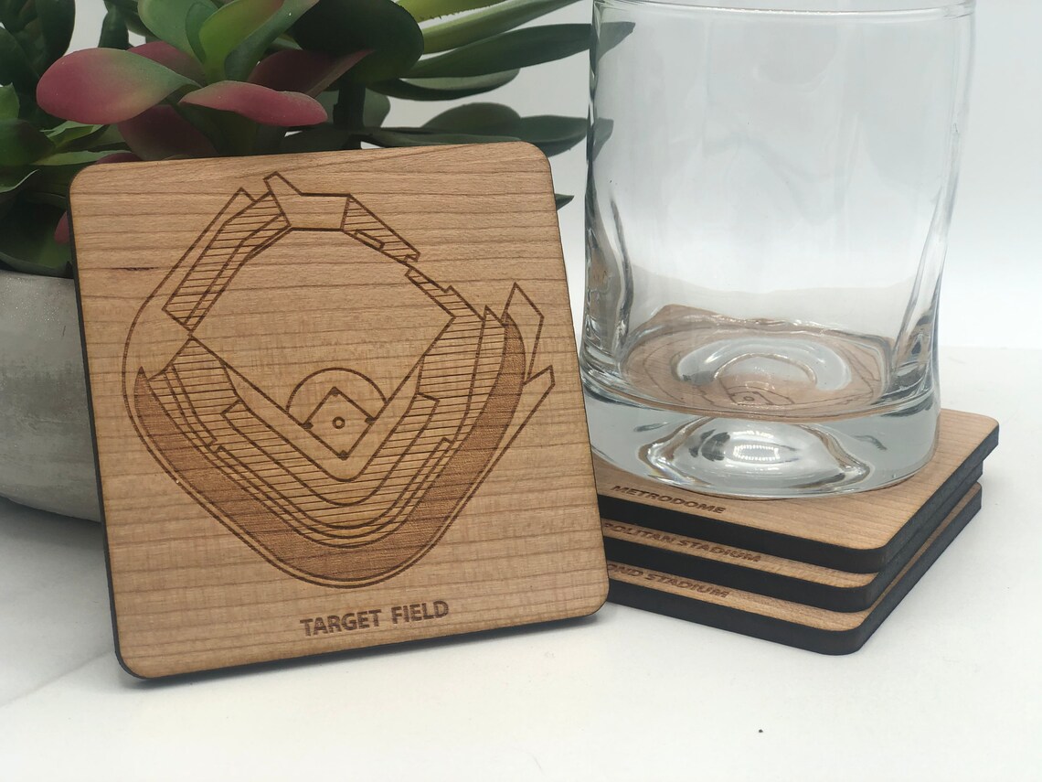 Minnesota Twins Stadium Coasters Minnesota Baseball Wood Etsy