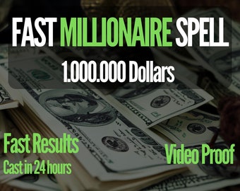 Powerful MILLIONAIRE MONEY Spell - Wealth Millionaire Spell Money Spell Abundance Magic Good Luck Fortune Fast Results Same Day Casting