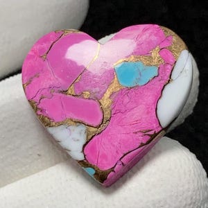 Cotton Candy Turquoise, Kingman Copper Turquoise, Heart Cabochon, 24x25x4 MM, 22 CTS, Beautiful Cabochon,#16344