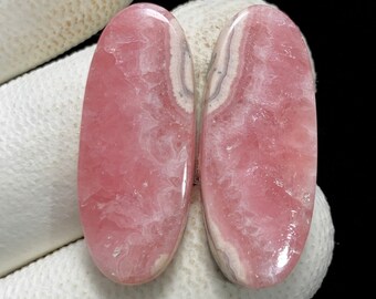 Paire de rhodochrosite naturelle, cabochon ovale, 27 x 11 x 4 mm, 36 CTS, magnifique cabochon. #9979