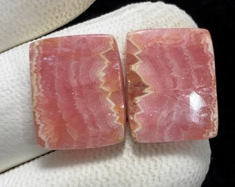 Natural Rhodochrosite Pair, Cushion Cabochon , 17x14x4 MM, 33 CTS , Beautiful Cabochon. #9984