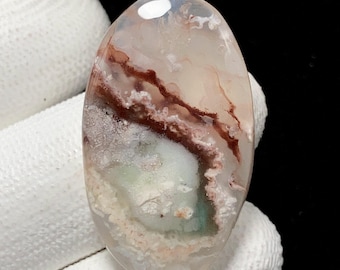 Calcedonia aguamarina, cabujón ovalado, 33x19x6 mm, 29 quilates, hermoso cabujón, n.° 18295