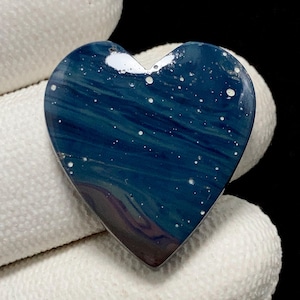 Leland Blue Mountain Stone, Heart Cabochon, 25x23x5 MM, 25 CTS, Beautiful Cabochon,#19579