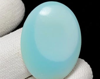 Peruvian Blue Opal, Oval Cabochon, 29x22x5 MM, 20 CTS, Beautiful Cabochon,#18306