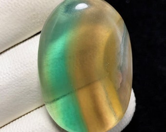 Natürlicher Fluorit, ovaler Cabochon, 35x24x8 MM, 71 CTS, wunderschöner Cabochon. #4111