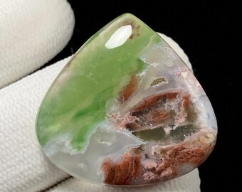 Boulder Aqua Chalcedony, Pear  Cabochon, 27x28x5 MM, 24 CTS, Beautiful Cabochon,#17712