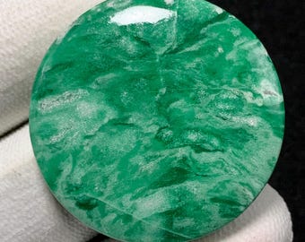 Natural Lucin Utah Variscite, Round Cabochon, 34x6 MM, 57 CTS, Beautiful Cabochon, #13914